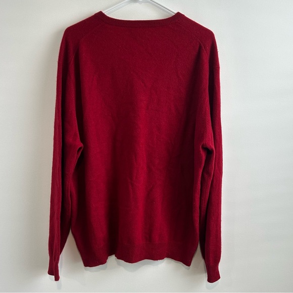 Club Room red cashmere V-neck Sweater 2 Ply Red Men’s Size XL - Picture 7 of 12